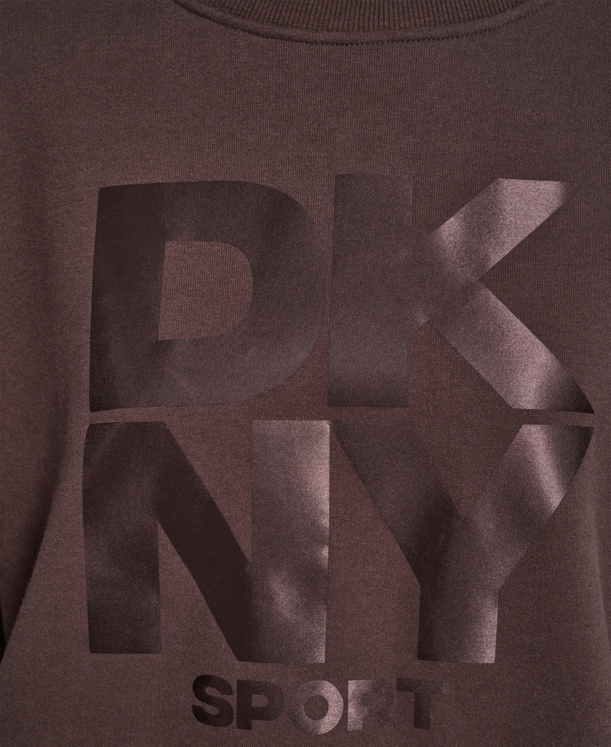 Dkny Women's Transfer Logo Crew Neck Sweatshirt In Brown