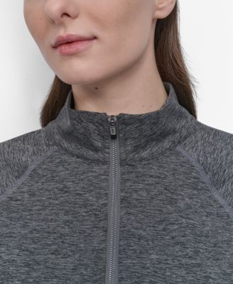 Women's Space-Dyed Half-Zip Raglan-Sleeve Top