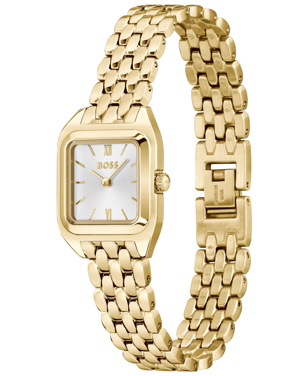 Hugo Boss Women's Mae Petite Quartz Basic Mini Ionic Plated Thin Gold Steel Watch, 22mm In Gold