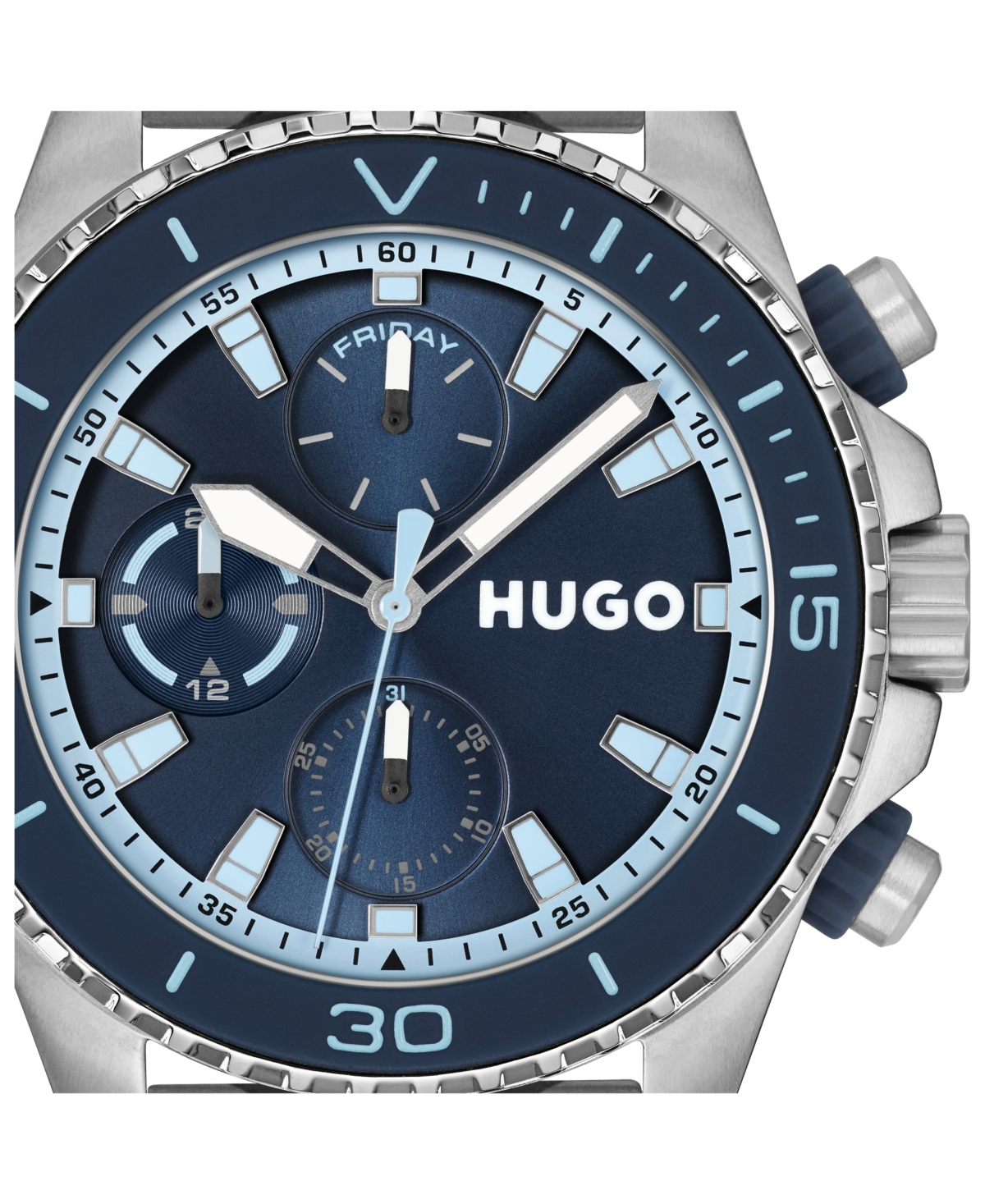 Hugo Boss Men's Dive Quartz Multifunction Stainless Steel Watch, 44mm In Neutral