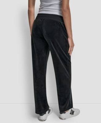 Petite Drawstring-Waist Velour Pants