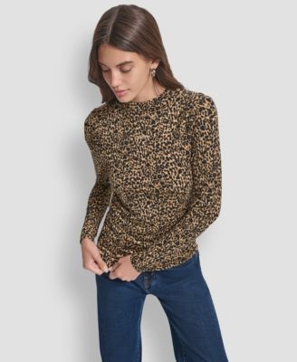 Petite Side Ruched Long Sleeves Top