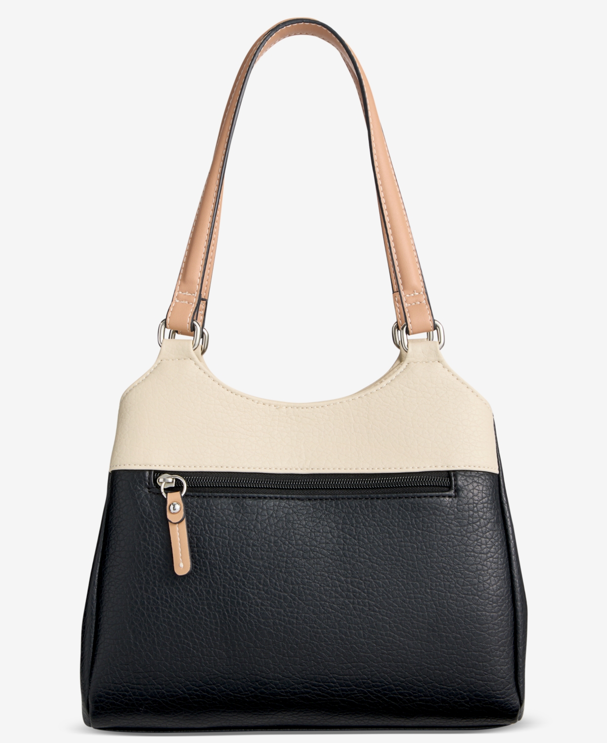 Giani Bernini Colorblock Pebbled 4-poster Tote, Exclusively At Macy's In Black
