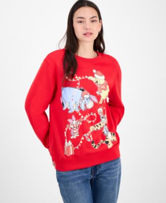 Disney - Juniors' Pooh Bear Holiday Graphic Sweatshirt