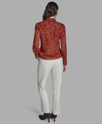 Women's Printed Mock Neck Top