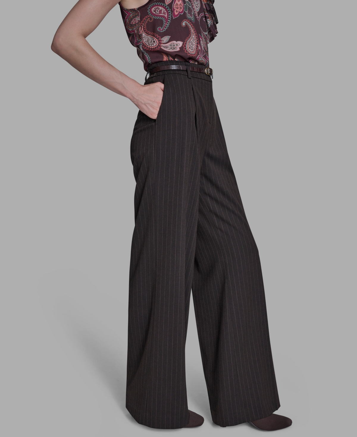 Bcbg Women's Pleated Wide Leg Pants In Black