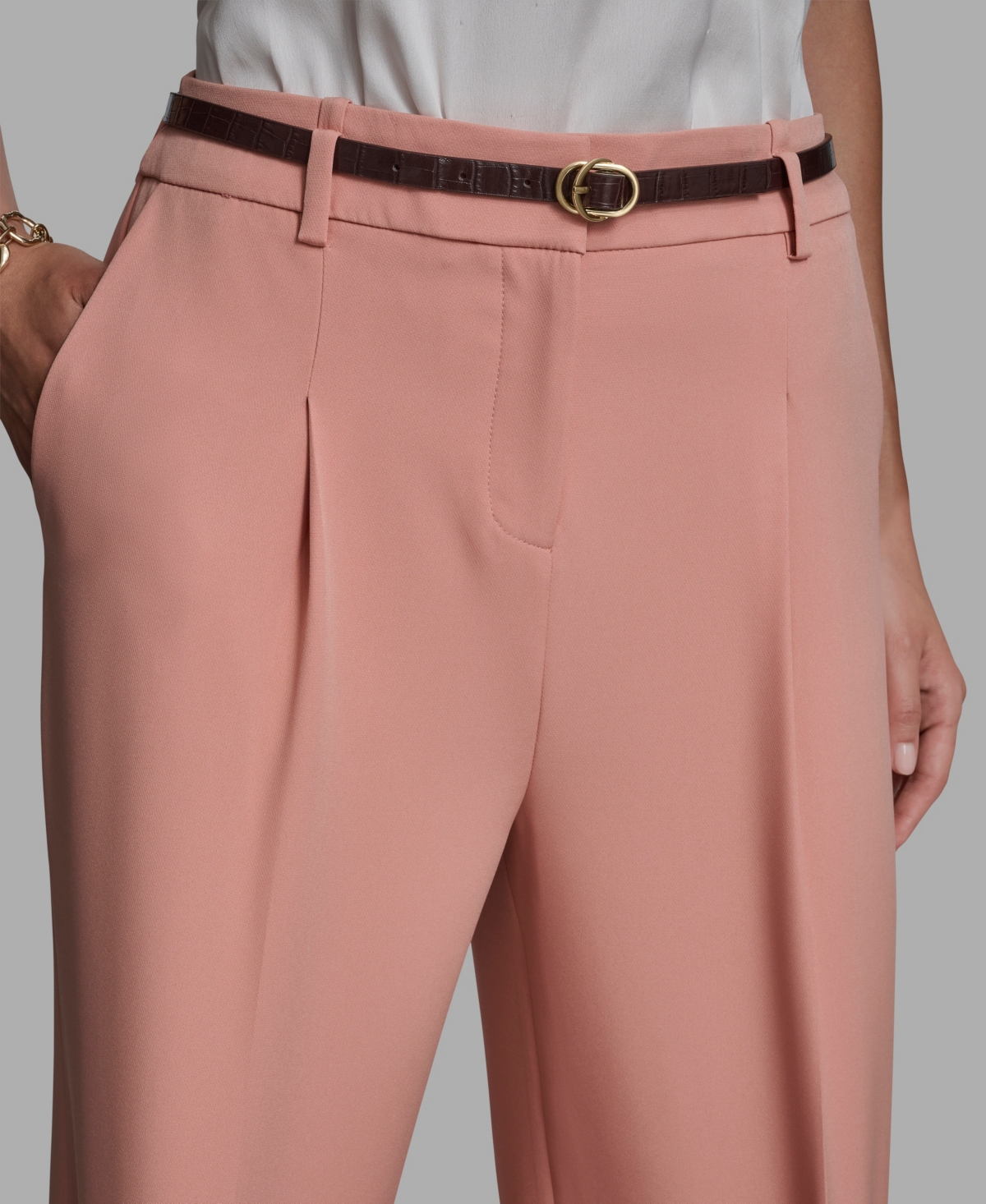 Bcbg Women's Pleated Wide Leg Pants