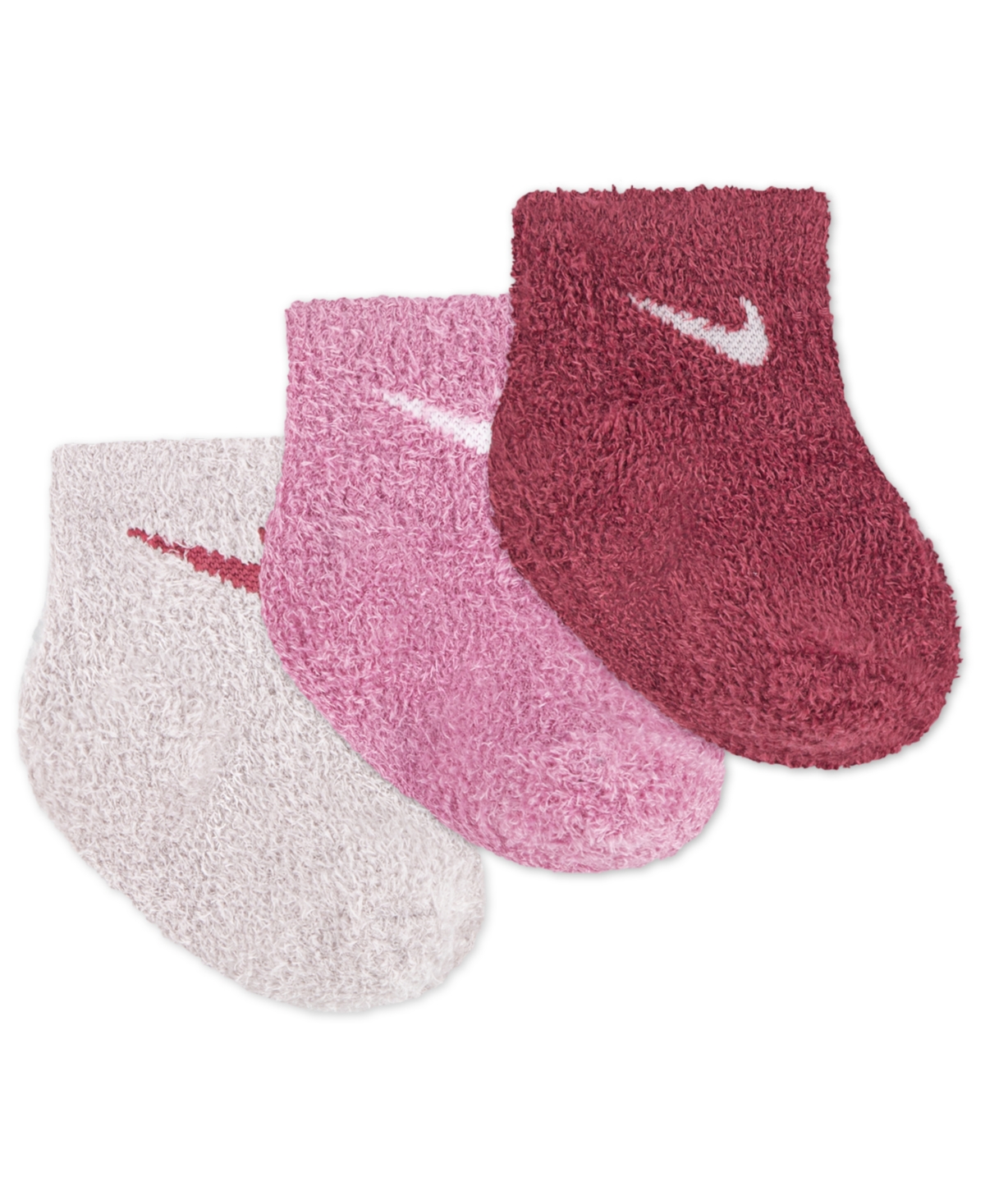 Nike Baby 3-pack Cozy Ankle Socks In Blue