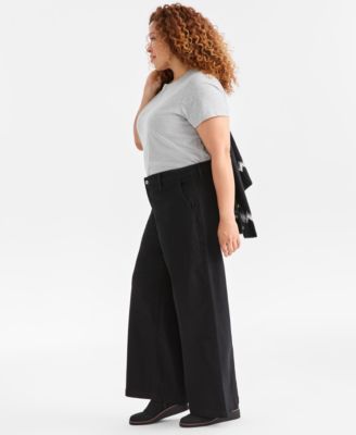 Plus Size Wide-Leg High-Rise Jeans, Exclusively Macy's