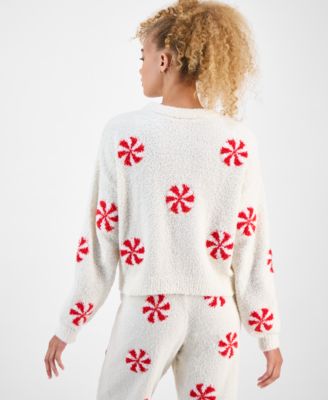 Juniors' Teddy-Knit Long-Sleeve Top