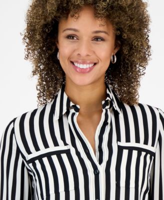 Women's Striped Button-Front Shirt