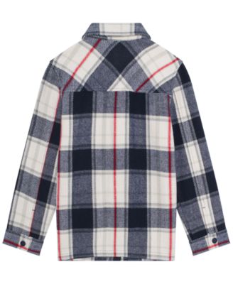Big Boys' Plaid Long Sleeve Shacket