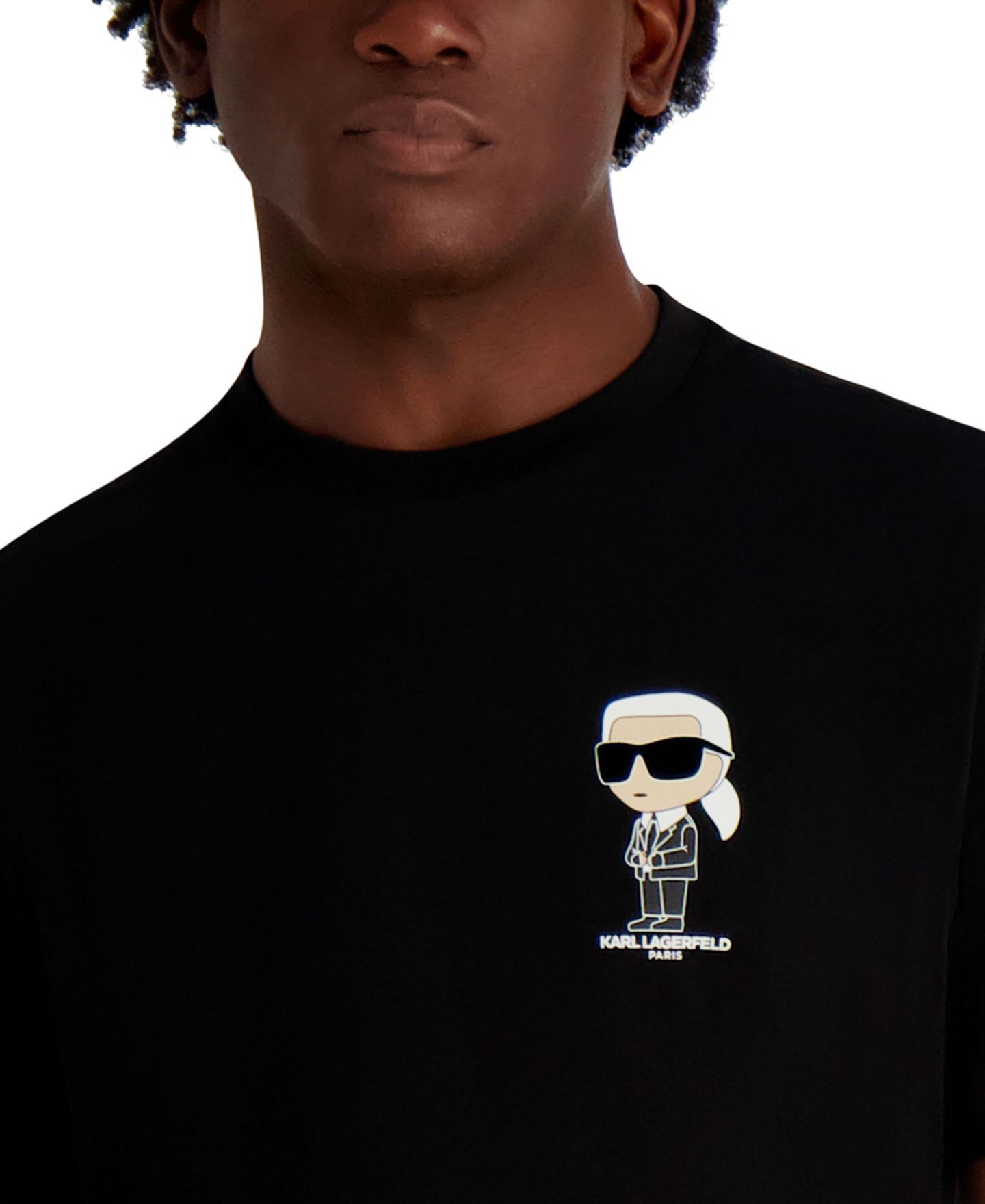 Мужская футболка KARL LAGERFELD PARIS Crewneck, цвет: Чёрный — фото 4