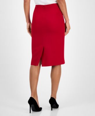 Women's Below-the-Knee Stretch Pencil Skirt, Regular & Petite Sizes