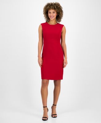 Kasper - Petite Sleeveless Crew-Neck Sheath Dress