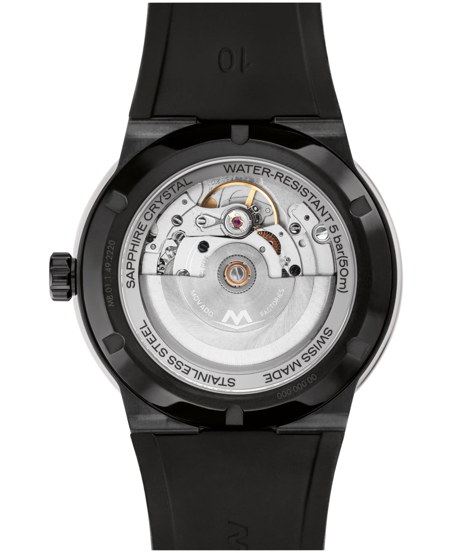 Мужские часы Movado Bold Fusion Automatic Swiss Auto Black Silicone, 43.50mm — фото 3
