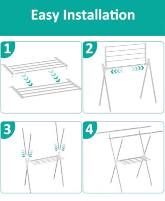 2-Tier Clothes Drying Rack with Adjustable Gullwing Arms