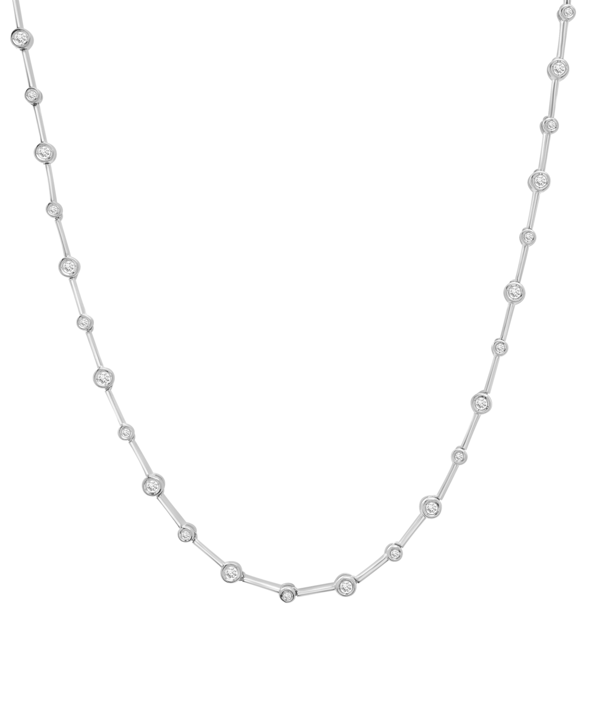 Macy's Diamond Necklace (1 Ct. T.w.) In 10k White Or Yellow Gold In Metallic