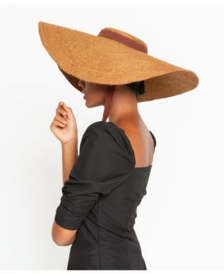 Lola Wide Brim Jute Straw Hat In Havana Brown
