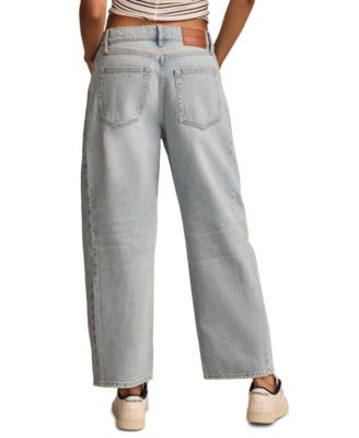 Women's Distressed High Rise Barrel-Leg Jeans