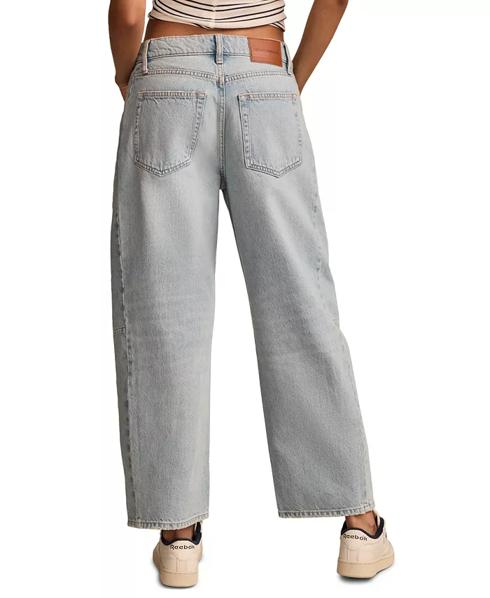 Women's Distressed High Rise Barrel-Leg Jeans - thumbnail 2