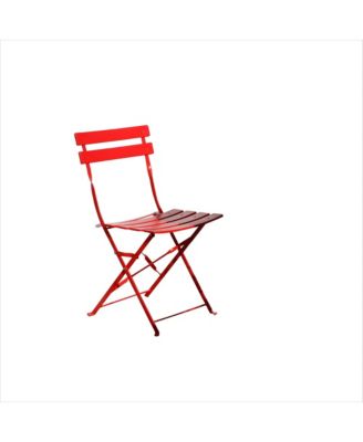 3-Piece Bistro Set, Folding Outdoor Patio Furniture Set with 2 Powder-Coated Steel Chairs & 1 Table