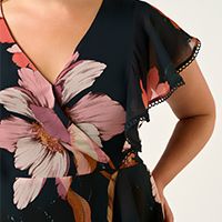 Plus Size Elena Wrap Front Dress