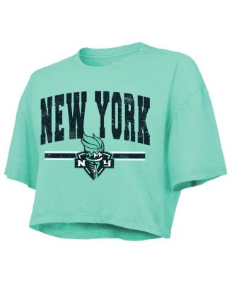 Women's Mint New York Liberty Chalk Stripe Boxy Crop Top