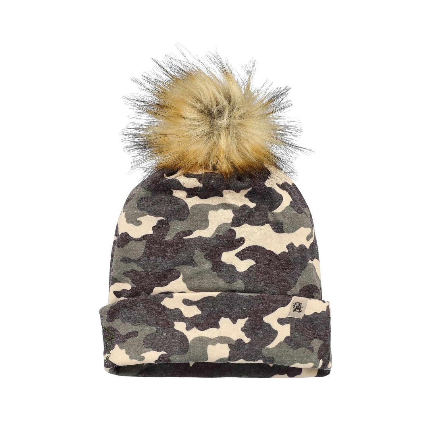 Men's Camo Kentucky Wildcats OHT Military Appreciation Cuffed Pom with Knit Hat