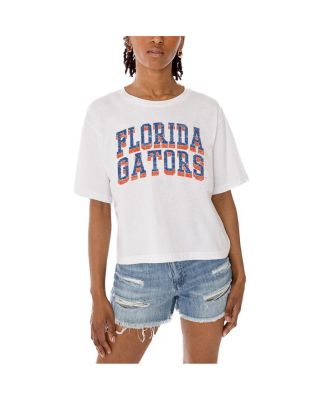 Women's White Florida Gators Claim To Fame Boxy Cropped T-Shirt