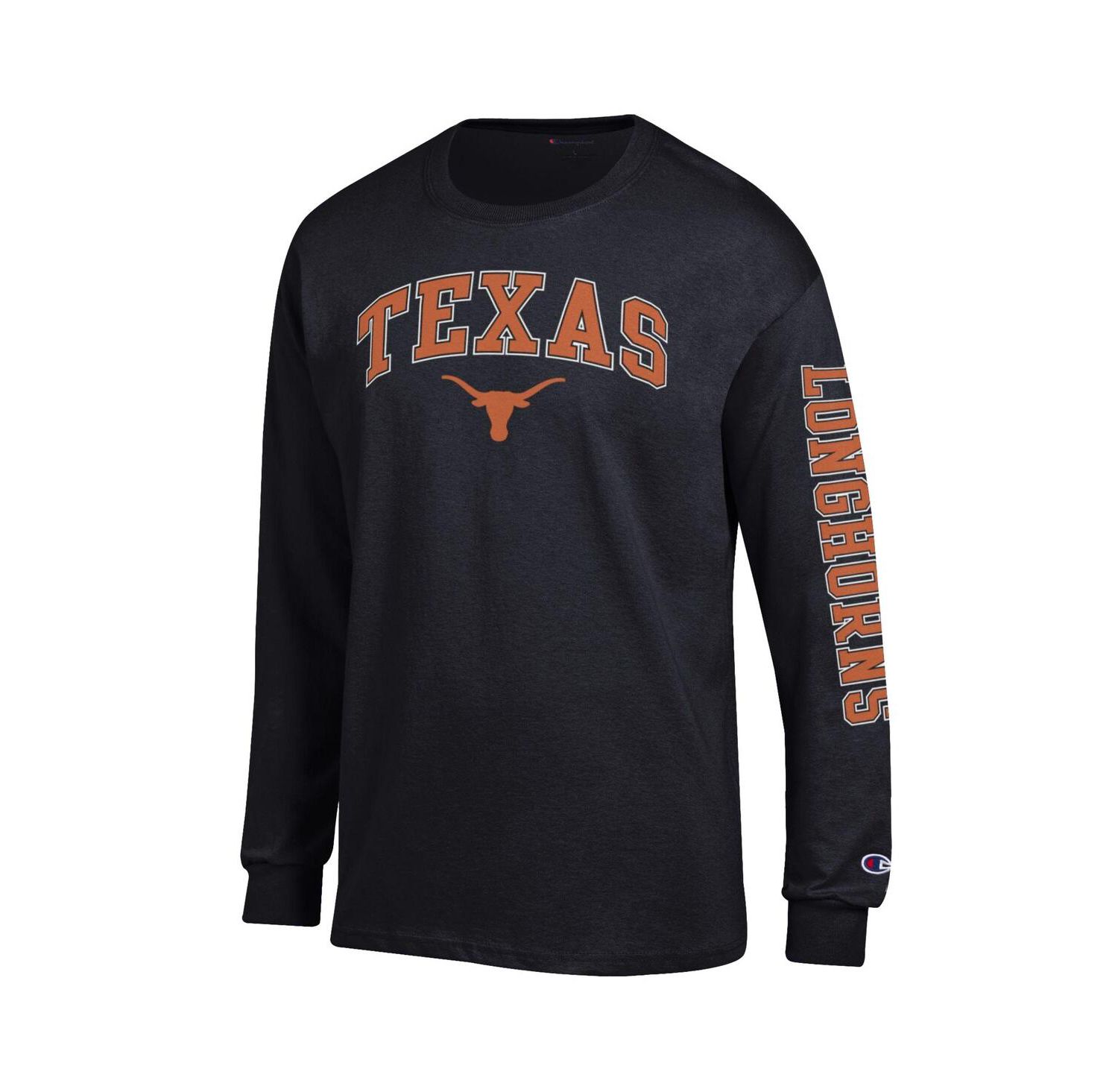 Men's Texas Orange Texas Longhorns Arch Over Logo 2-Hit Long Sleeve T-Shirt