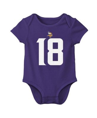 Baby Boys and Girls Justin Jefferson Purple Minnesota Vikings Player Name Number Bodysuit
