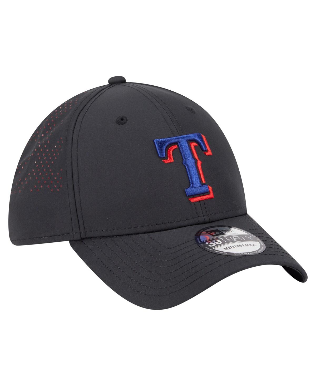 New Era Men's Black Texas Rangers Night 39thirty Flex Hat In Black