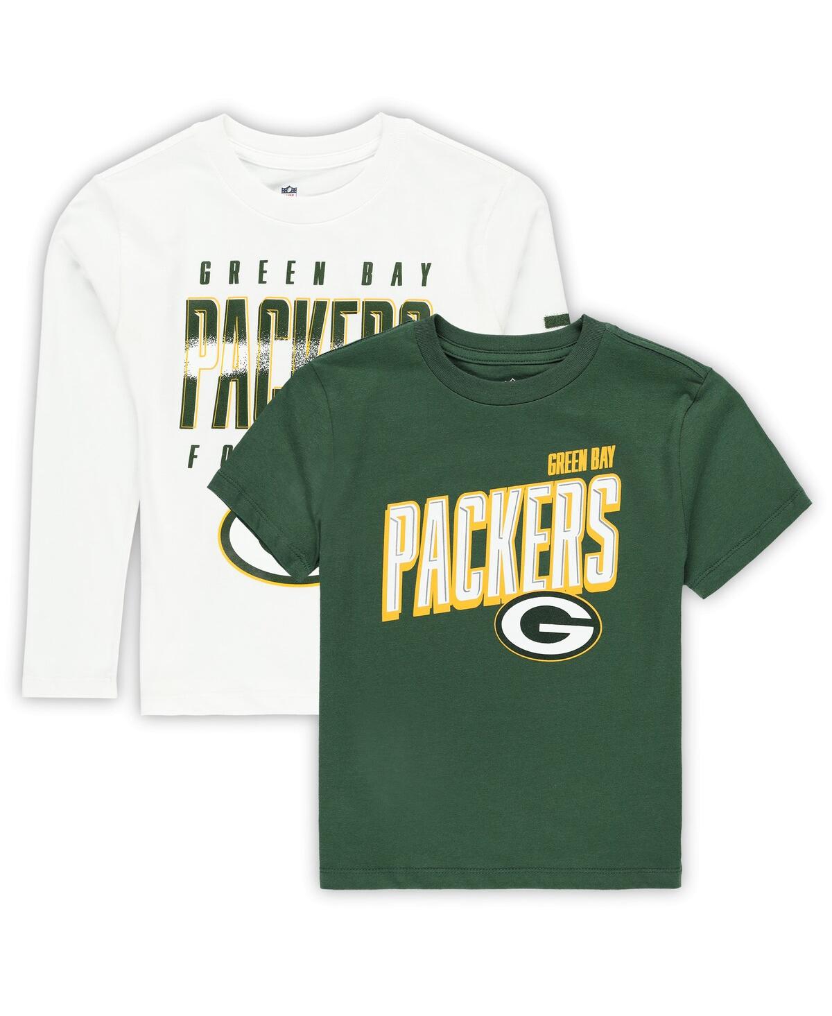 Outerstuff Preschool  Green Bay Packers The Mix Combo T-shirt Set In Green