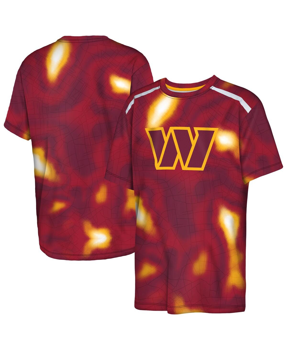 Outerstuff Big Boys And Girls Burgundy Washington Commanders End Zone Dri-tek T-shirt In Multi