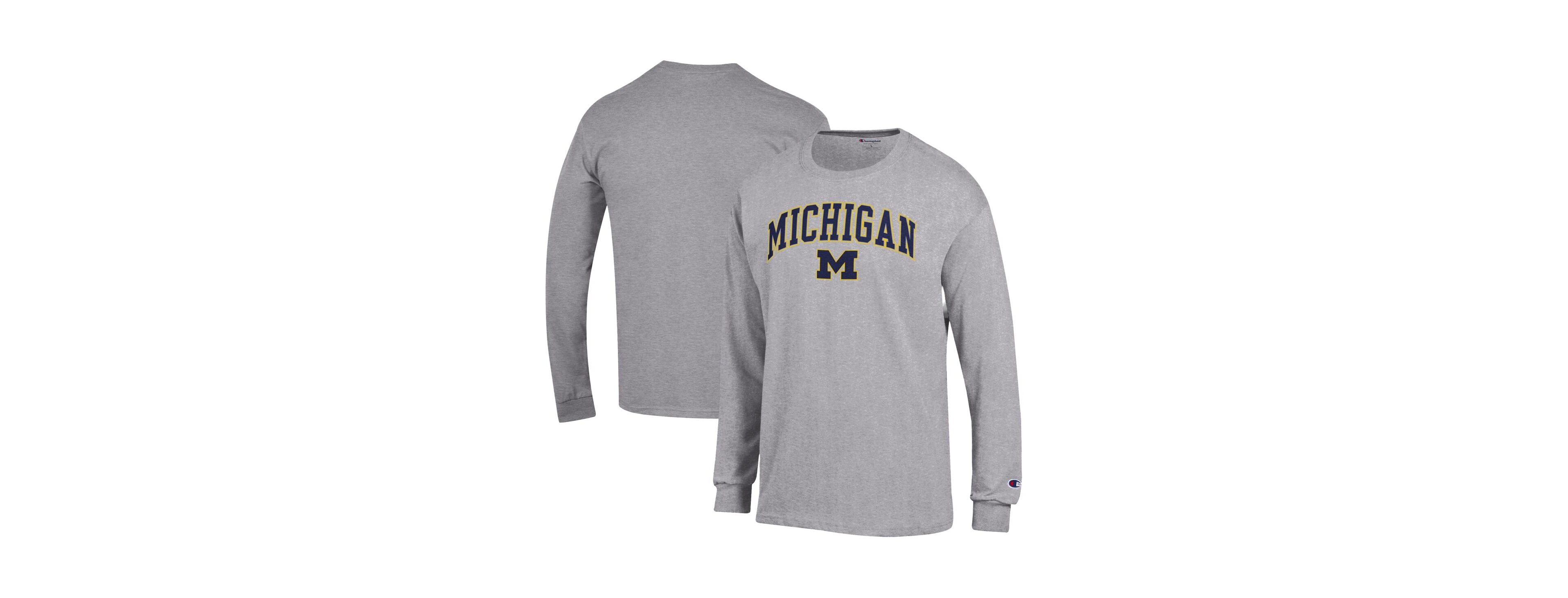 Champion Men's Maize Michigan Wolverines Arch Over Logo Long Sleeve T-Shirt