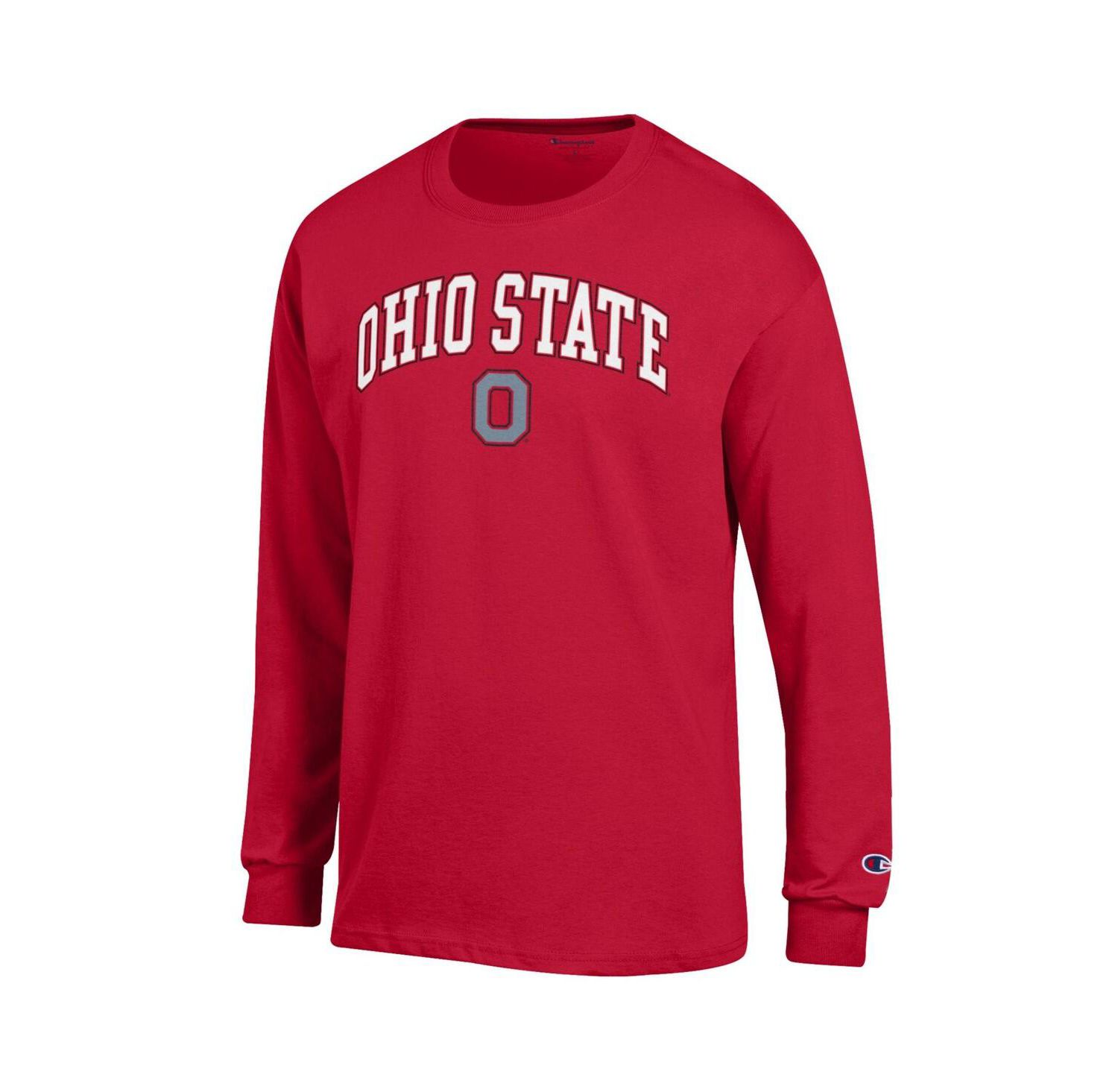 Men's Scarlet Ohio State Buckeyes Arch Over Logo Long Sleeve T-Shirt