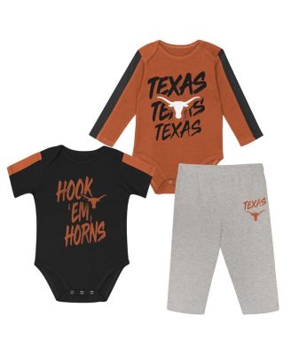 Outerstuff - Baby Boys and Girls Orange/Black Texas Longhorns Double Down Creeper and Pants 3-Piece Set