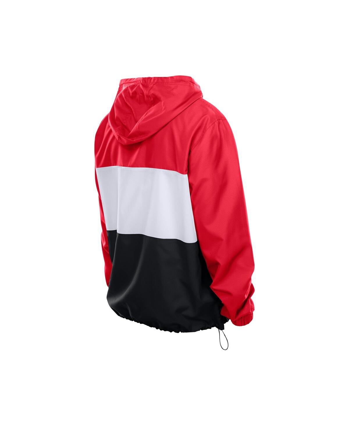 New Era Men's Scarlet San Francisco 49ers Ripstop Quarter-zip Hooded Windbreaker In Red