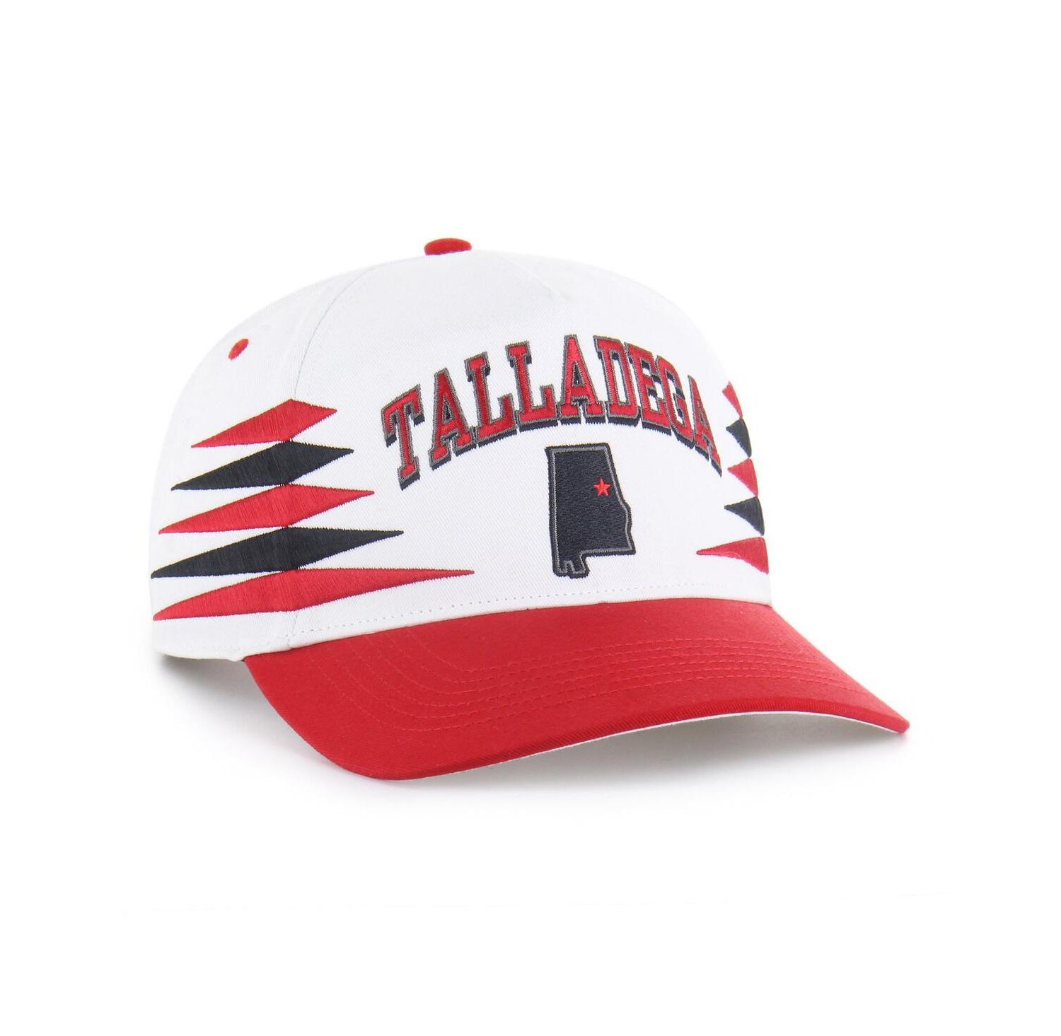 Men's White/Red Talladega Superspeedway Diamond Cut Hitch Adjustable Hat
