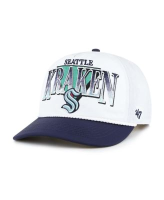 '47 Brand - Men's White/Deep Sea Blue Seattle Kraken Tribute Hitch Adjustable Hat