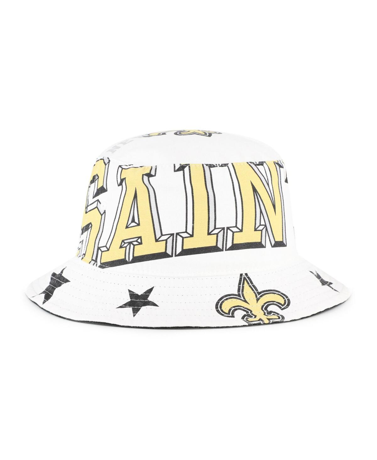 47 Brand Women's White New Orleans Saints Energize Bucket Hat In White