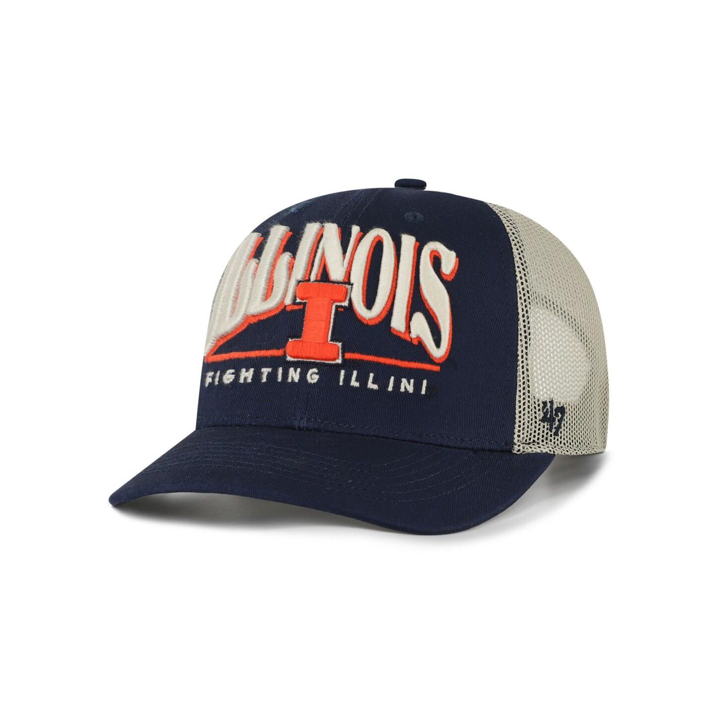 Мужская кепка '47 Brand Navy Illinois Fighting Illini Arid Adjustable Trucker Hat — фото 1