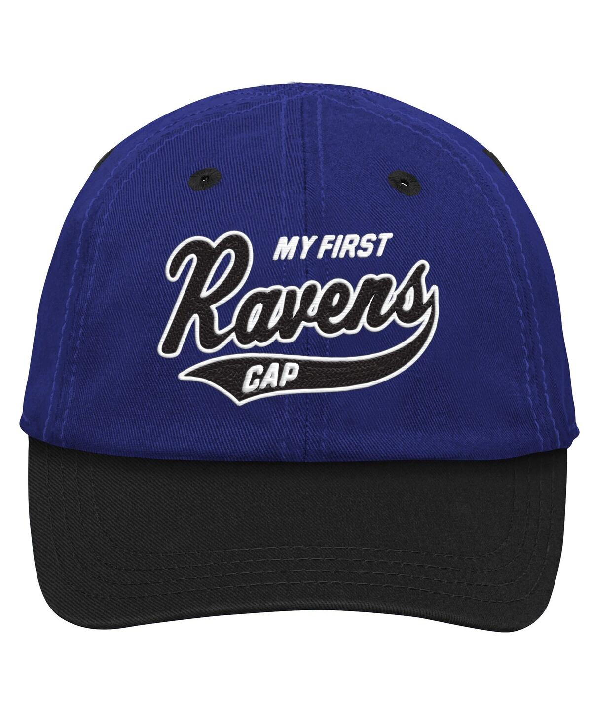 Outerstuff Baby Boys And Girls Purple/black Baltimore Ravens My First Tail Sweep Slouch Flex Hat In Blue