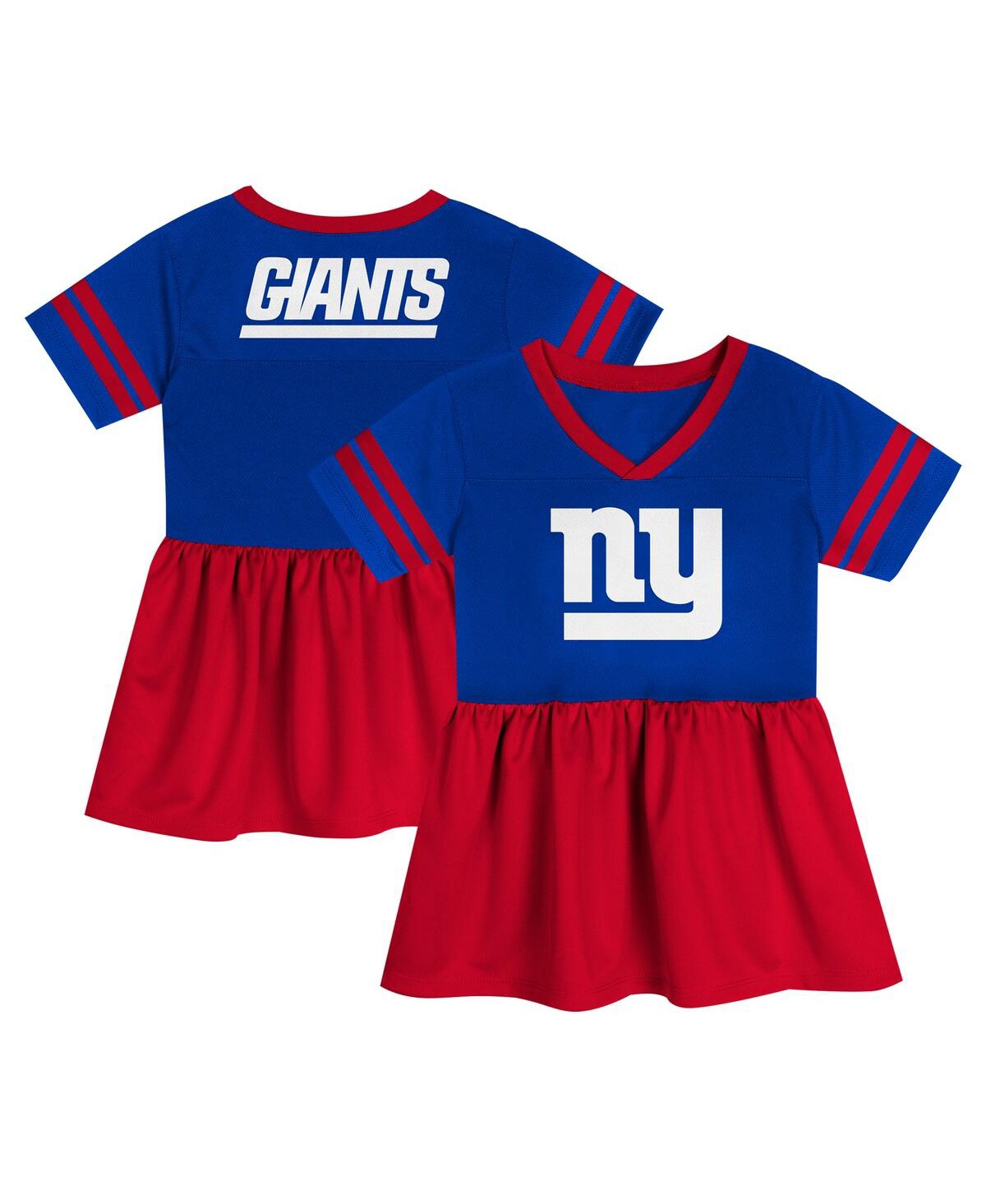 Outerstuff Girls Toddler Royal New York Giants Stadium Lights Fashion Jersey Dress In Multi
