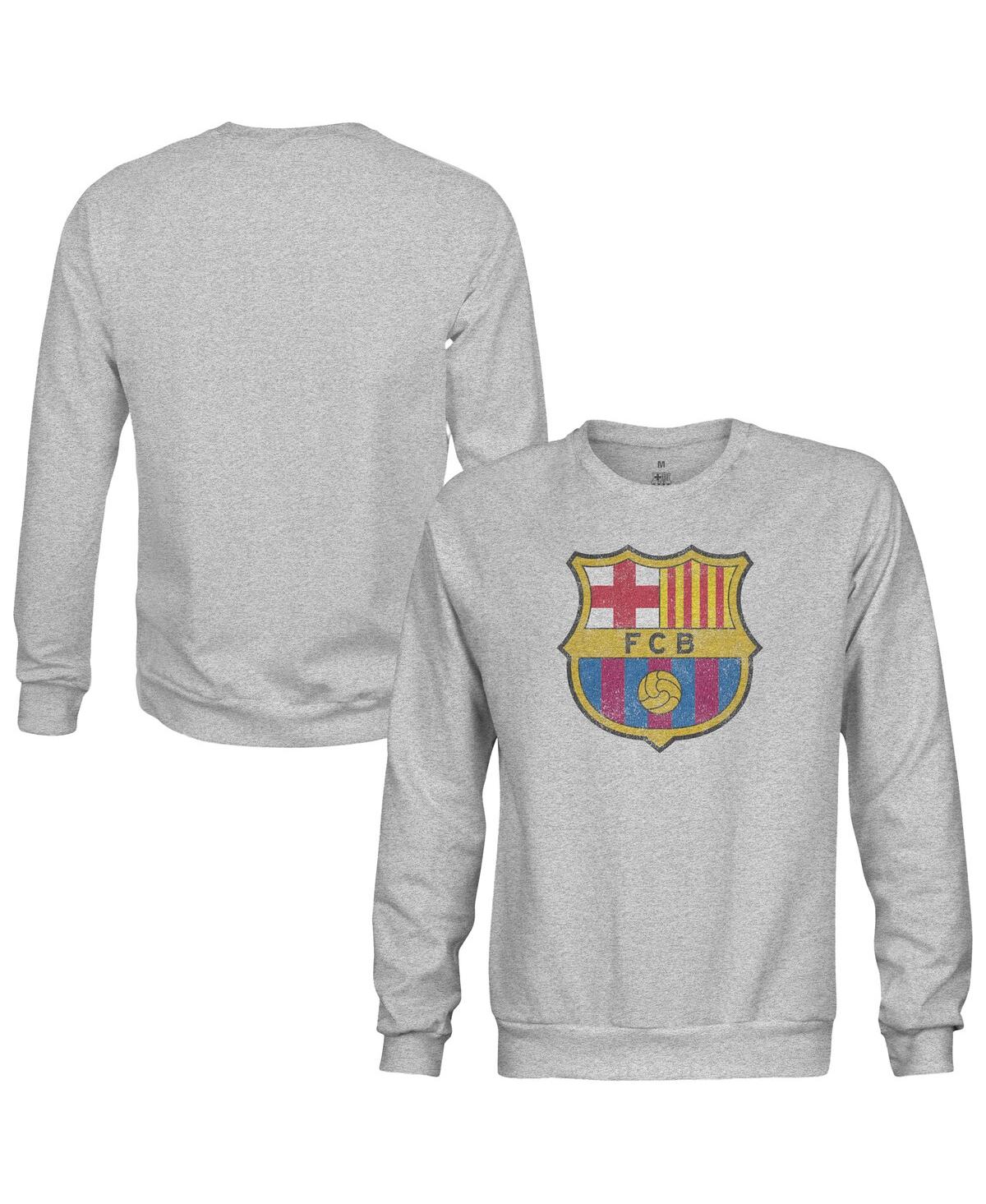 1863fc Men'sâ Heather Gray Barcelona Pullover Crewneck Sweatshirt In Gray