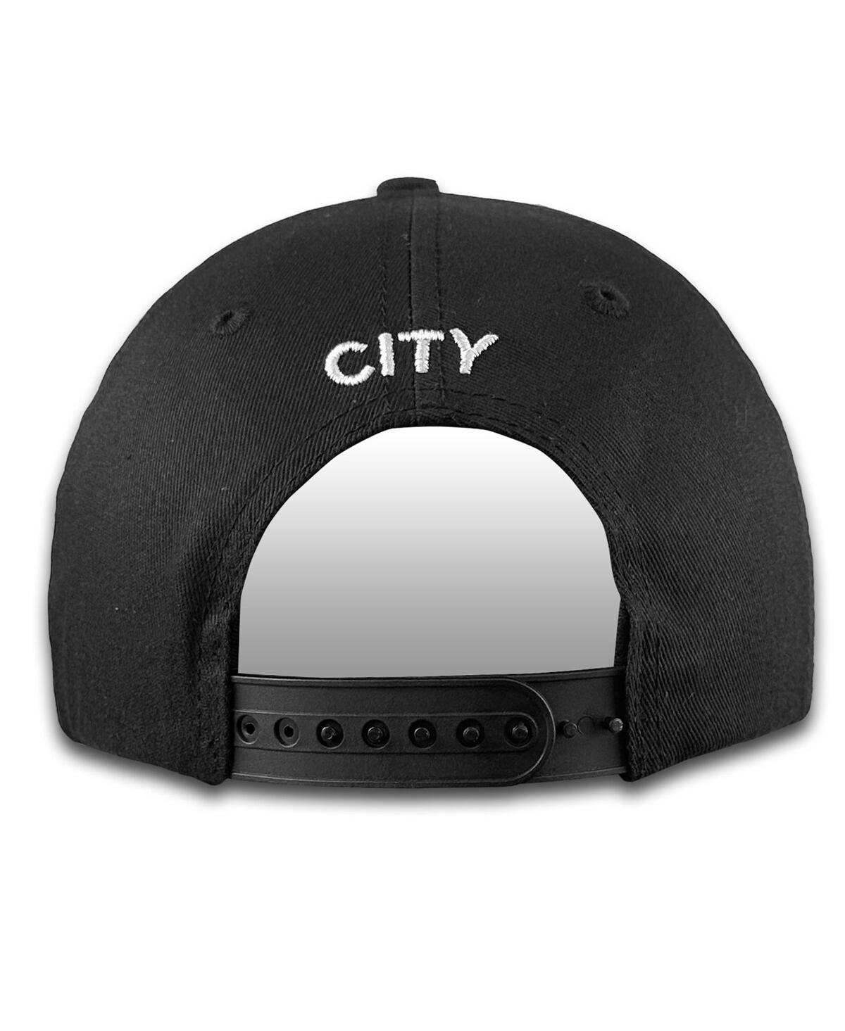 1863fc Men's Black Manchester City Mono Badge Structured Adjustable Hat In Black