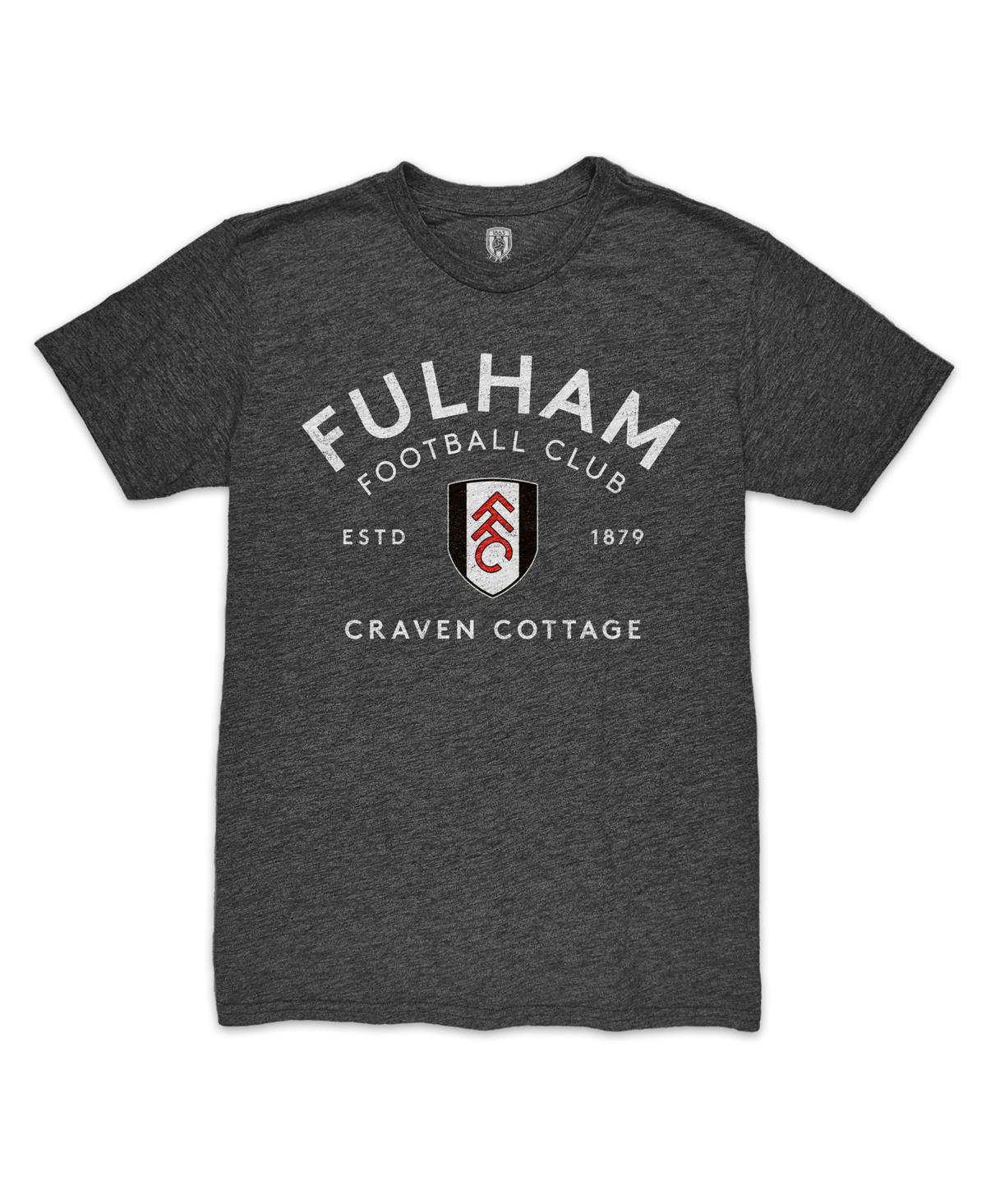 1863fc Men's Heather Black Fulham Arched Establish Twisted Tri-blend T-shirt In Black