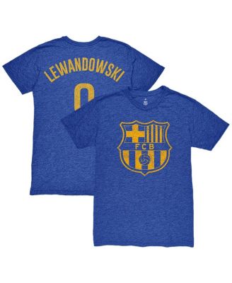 1863FC - Men's Robert Lewandowski Heather Royal Barcelona Player Name Number Twisted Tri-Blend Slub T-Shirt