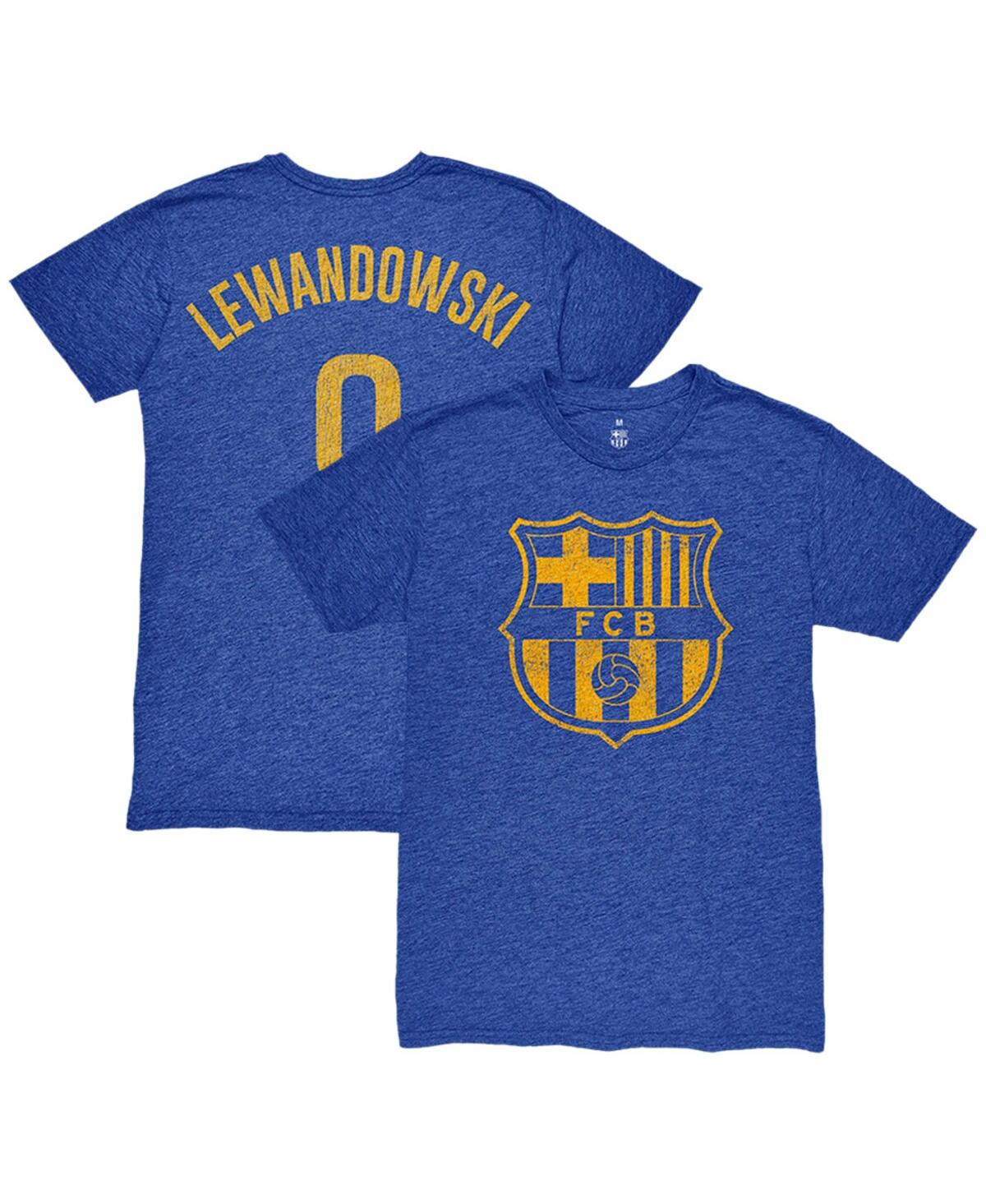1863fc Men's Robert Lewandowski Heather Royal Barcelona Player Name Number Twisted Tri-blend Slub T-shirt In Blue